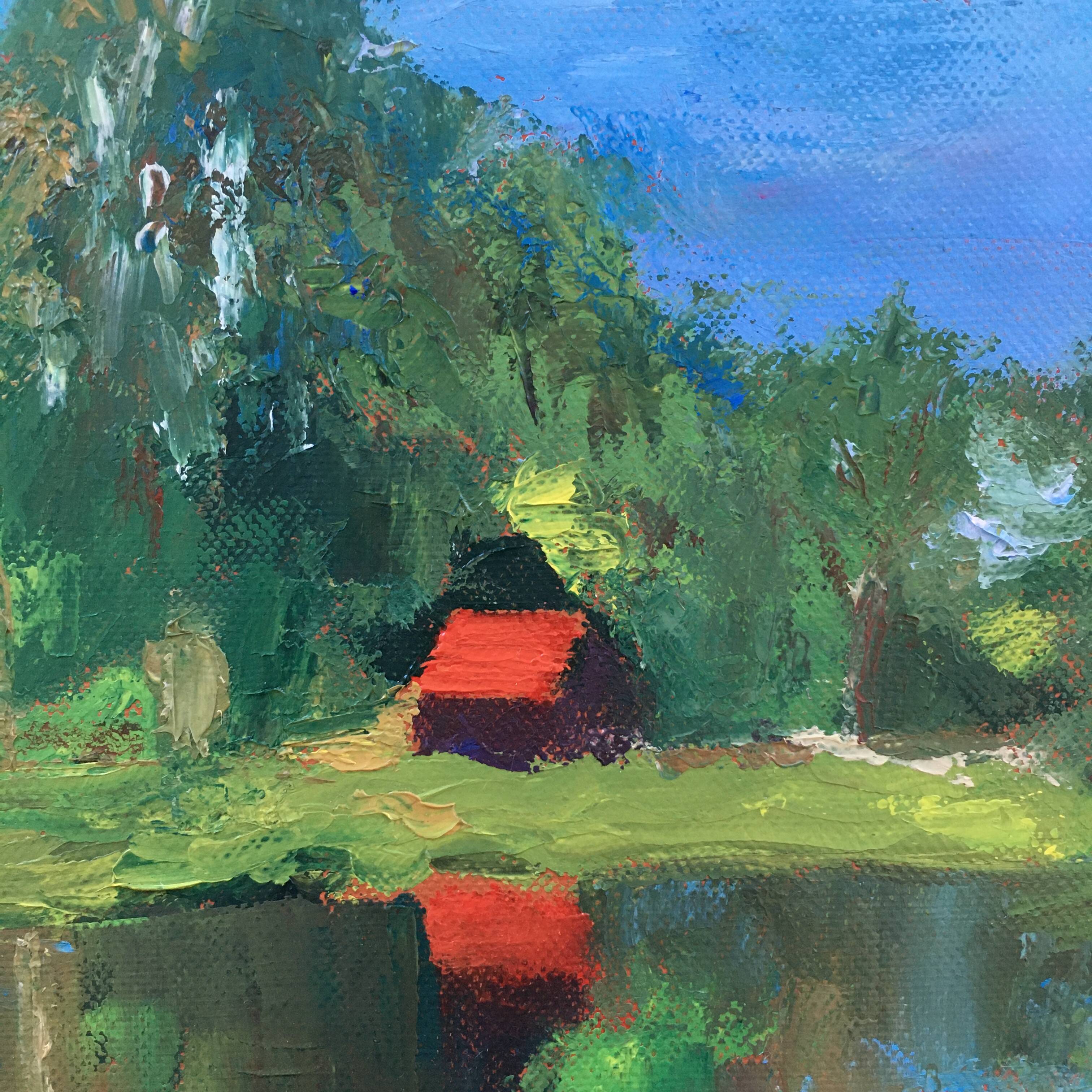 Painting The Red House by the Lake