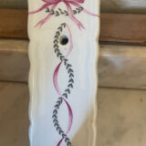 Pair of cut glass and Limoges porcelain wall sconces