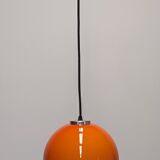 Orange opaline ball pendant light, 60s/70s