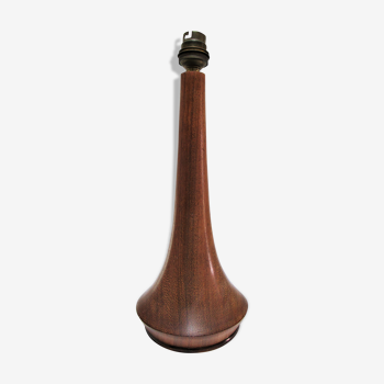 Pied de lampe bois exotique précieux laiton années 60