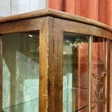 1950s English walnut display cabinet