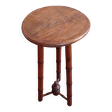Turned wooden tripod stool