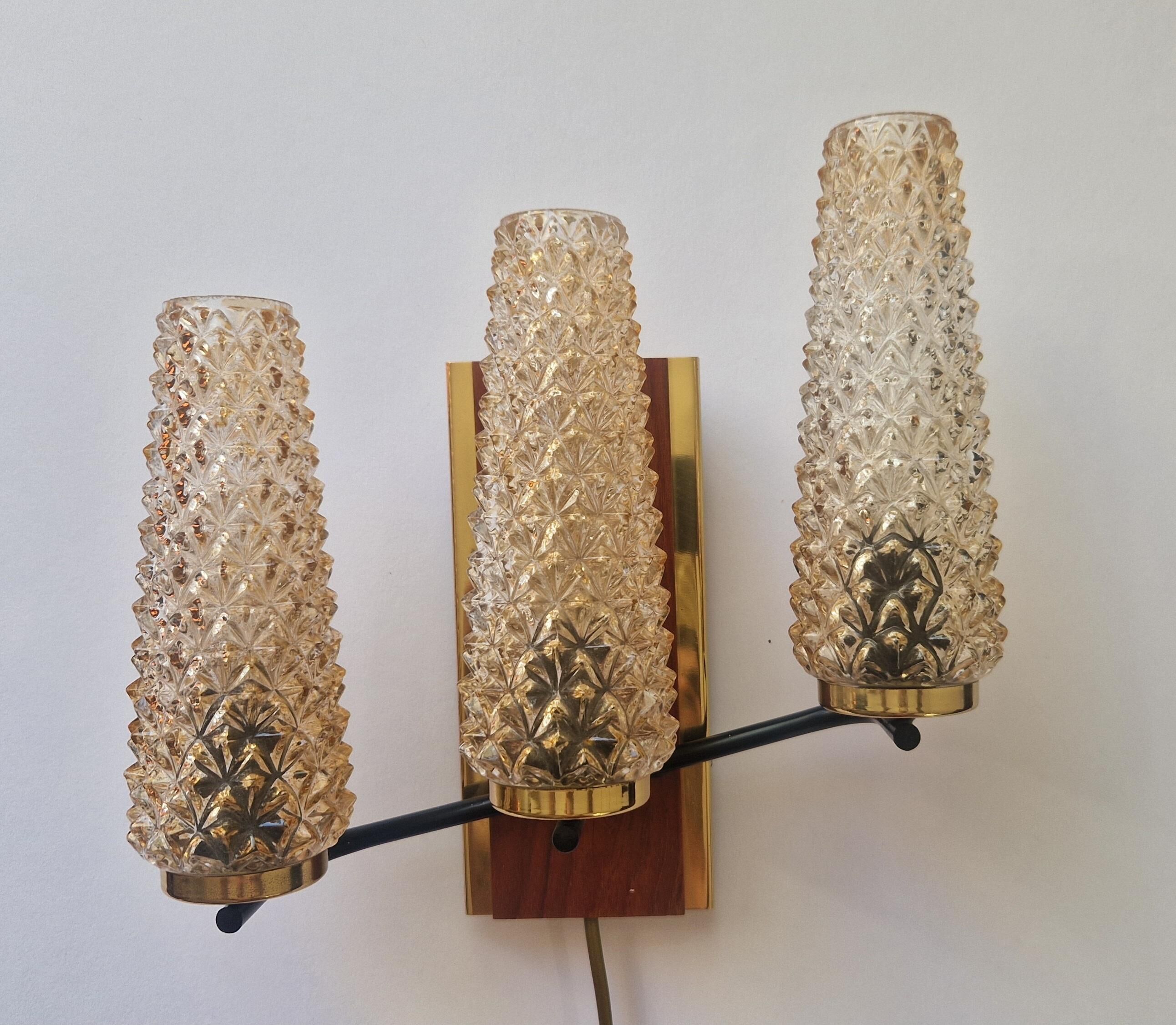 Pair of Midcentury Wall Lamps Sego Armatur, Sweden, 1960s