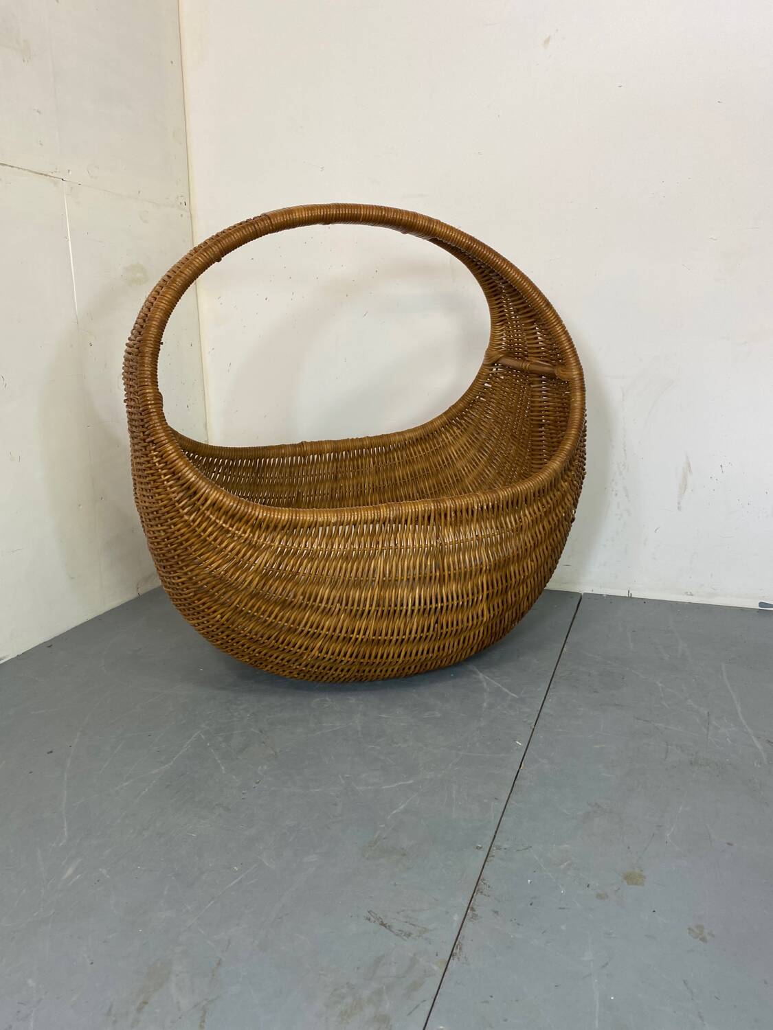Vintage Wicker and Bamboo Basket Baby Bed  Netherlands, 1960s