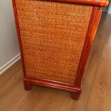 Maugrion rattan room - Roche Bobois - bed, chest of drawers and bedside table