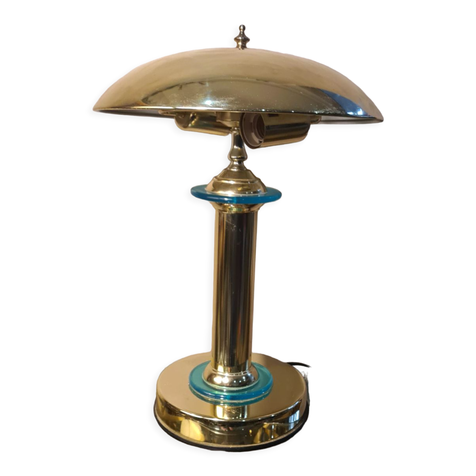 Lampe chrome et or 1980