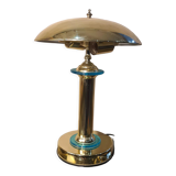 Lampe chrome et or 1980