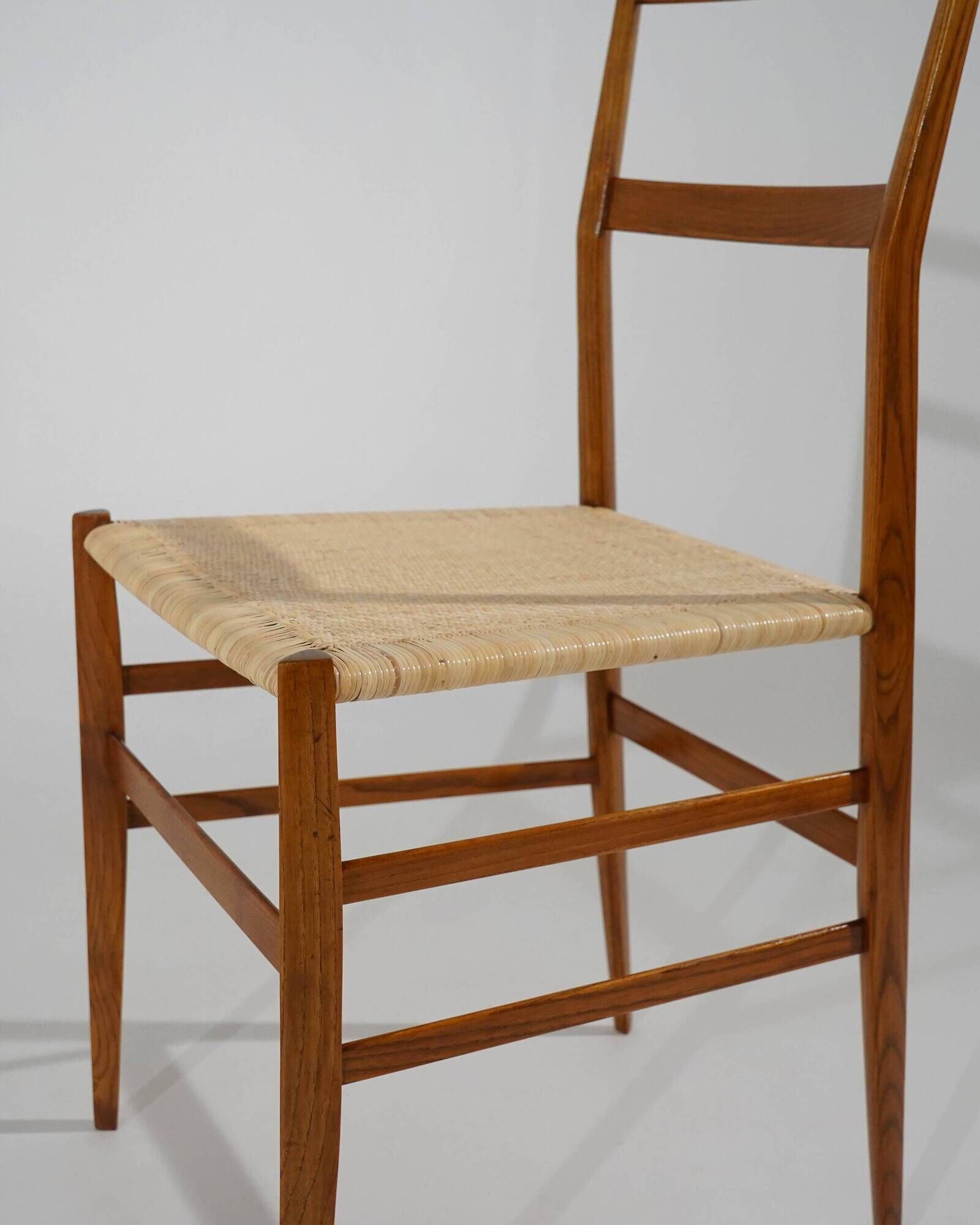 6 Superleggera dining chairs by Gio Ponti for Cassina, 1970’s