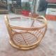 Round bamboo and glass table