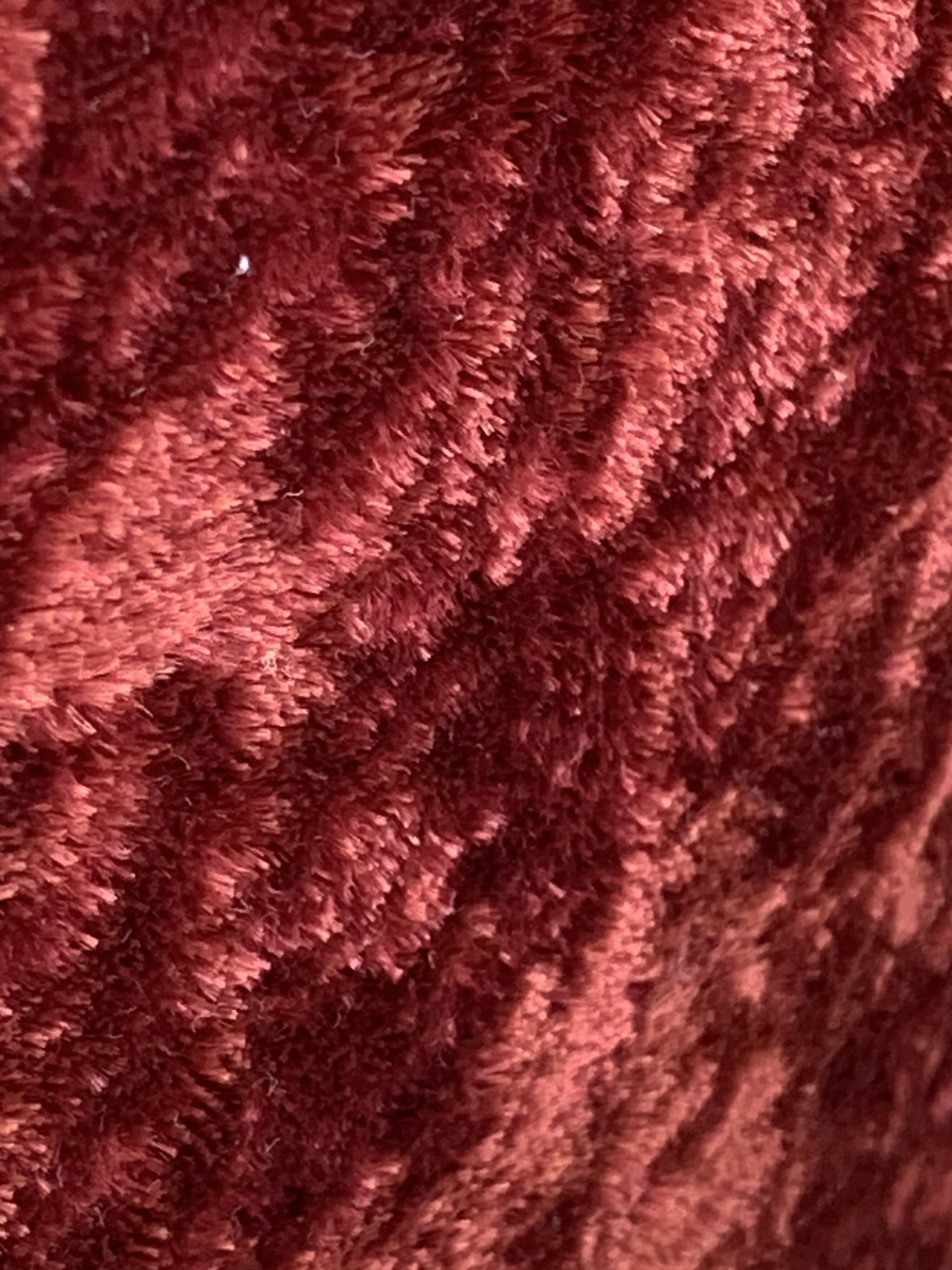 Pair of Art Deco club armchairs in burgundy red velvet, 1930s