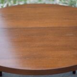 Round wooden table with 1 extension, wooden dining table, dining room table, kitchen table