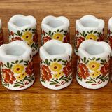 Set of ten designer ceramic candleholders 1950.