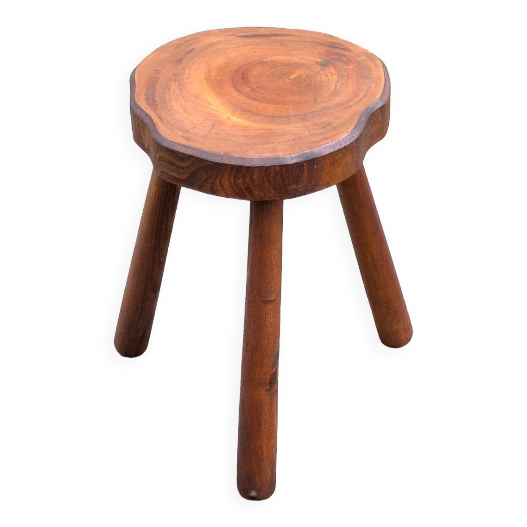 Vintage brutalist tripod stool