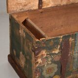 Antique hand-painted trunk with floral motifs (year 1869) #98