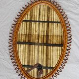 Italian rattan mirror 60's