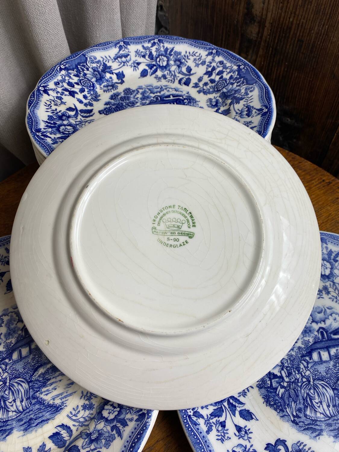 Twelve ironstone plates