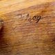 Brutalist tripod stool in solid wood, signed Gilson – 1950s