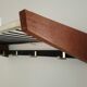 Vintage wood and metal wall coat rack
