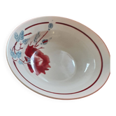 Hollow flat. Lunèville. Lyne model. Large red rose pattern.