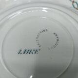 Mismatched set of old plates + dish - Green
