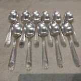 11 silver-plated soup spoons by Christofle Villeroy & Boch, striped