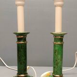 Pair of table lamps in the taste of antique marble columns, 1980s, France