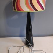 black lace-up foot lamp design and vintage printed lampshade