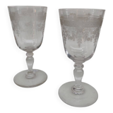 Pair of Saint Louis crystal glasses, Papin model.