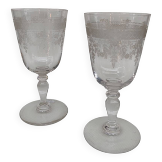 Pair of Saint Louis crystal glasses, Papin model.