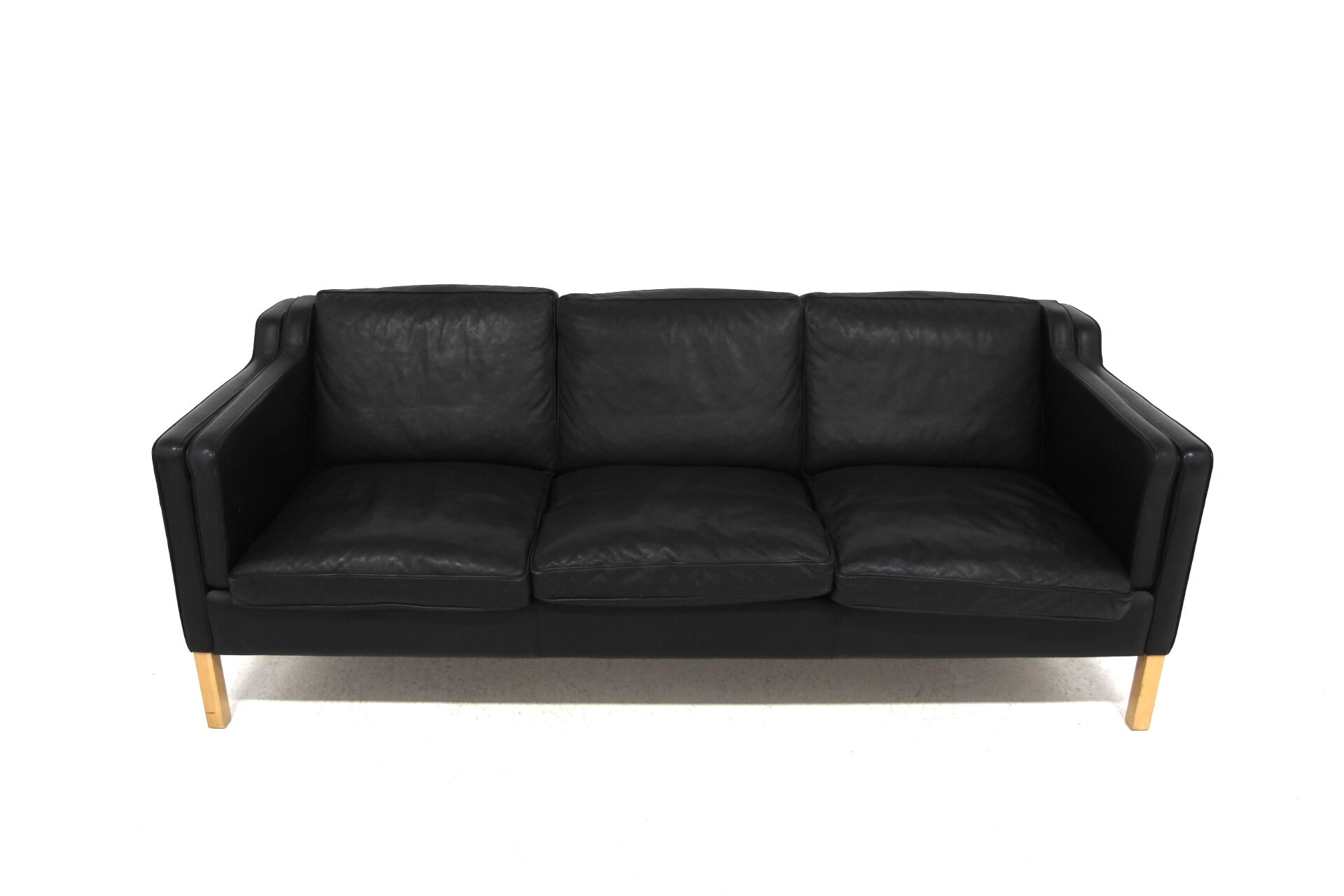Scandinavian leather sofa "eva", stouby, denmark, 1960