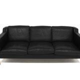 Scandinavian leather sofa "eva", stouby, denmark, 1960