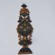 Pair of mountain appliques Savoy vintage painted wood