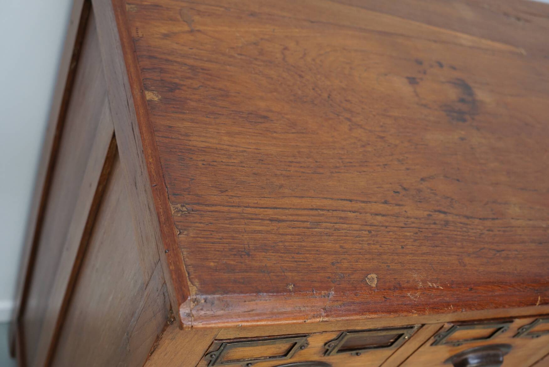 Vintage Dutch Teak Apothecary / Filing Cabinet, 1930s