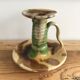 Glazed ceramic candle holder signed plato 50s