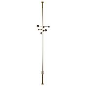 Coat rack from floor to ceiling in lacquered metal and brass. Contemporary.