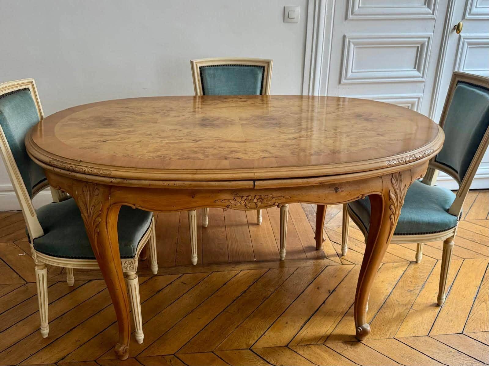 Louis XVl oak table with extensions