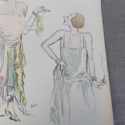 Lithograph Who wants my pretty handkerchiefs? SEM, circa 1924 Georges Goursat dit Sem, collector