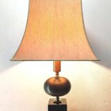 Large Regency black marble barber lamp