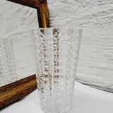 Chiseled glass vase 1960s