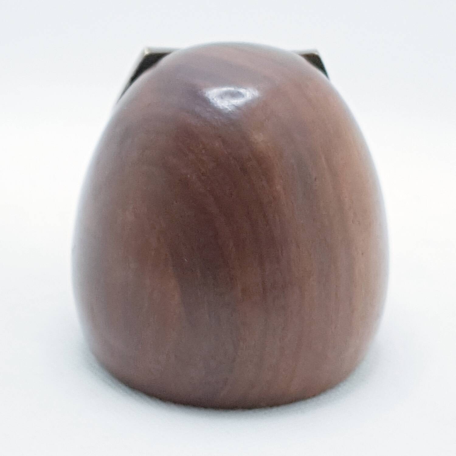 Solid wood & brass owl paperweight