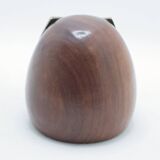 Solid wood & brass owl paperweight