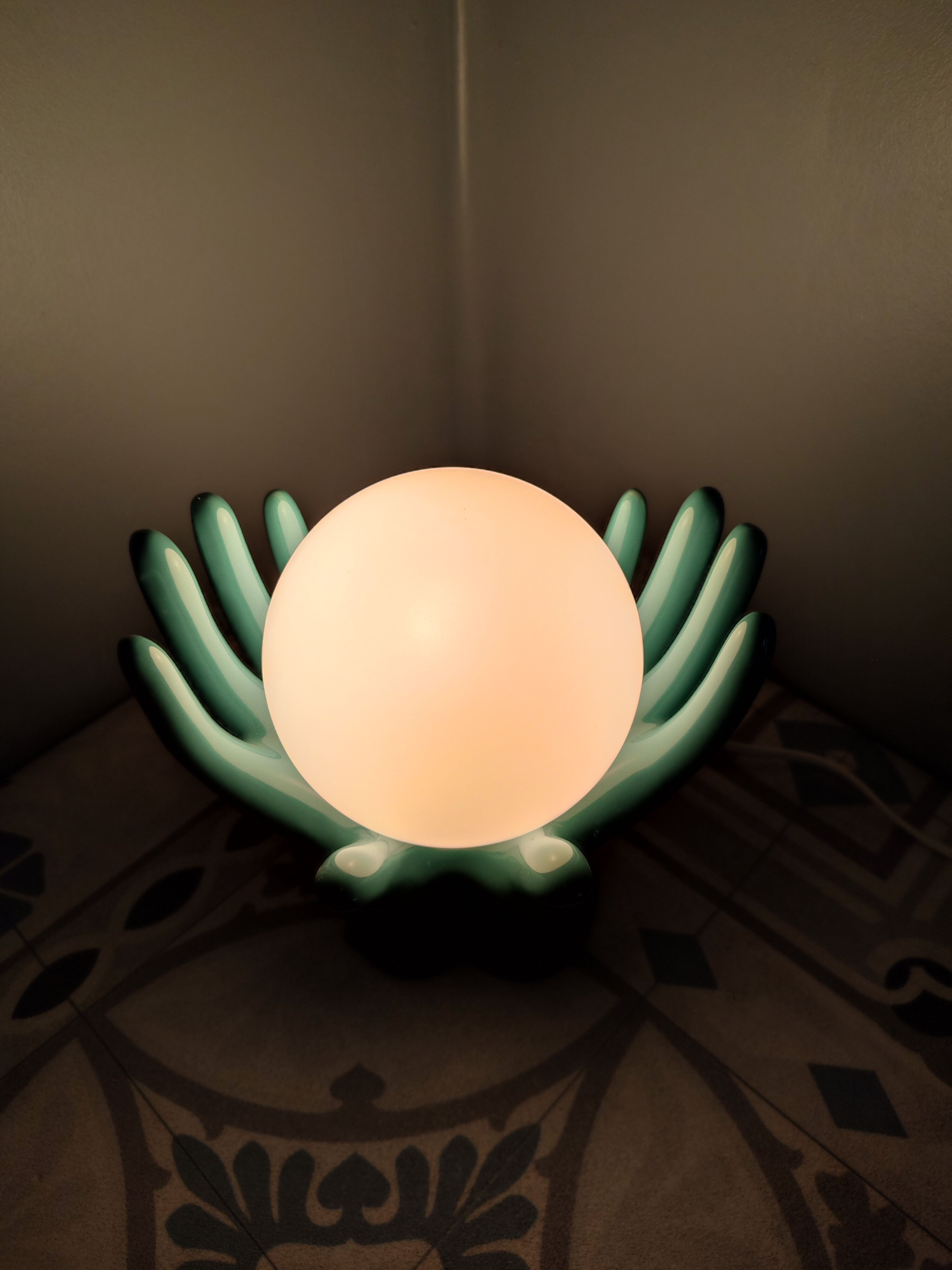 Lampe mains en céramique vintage