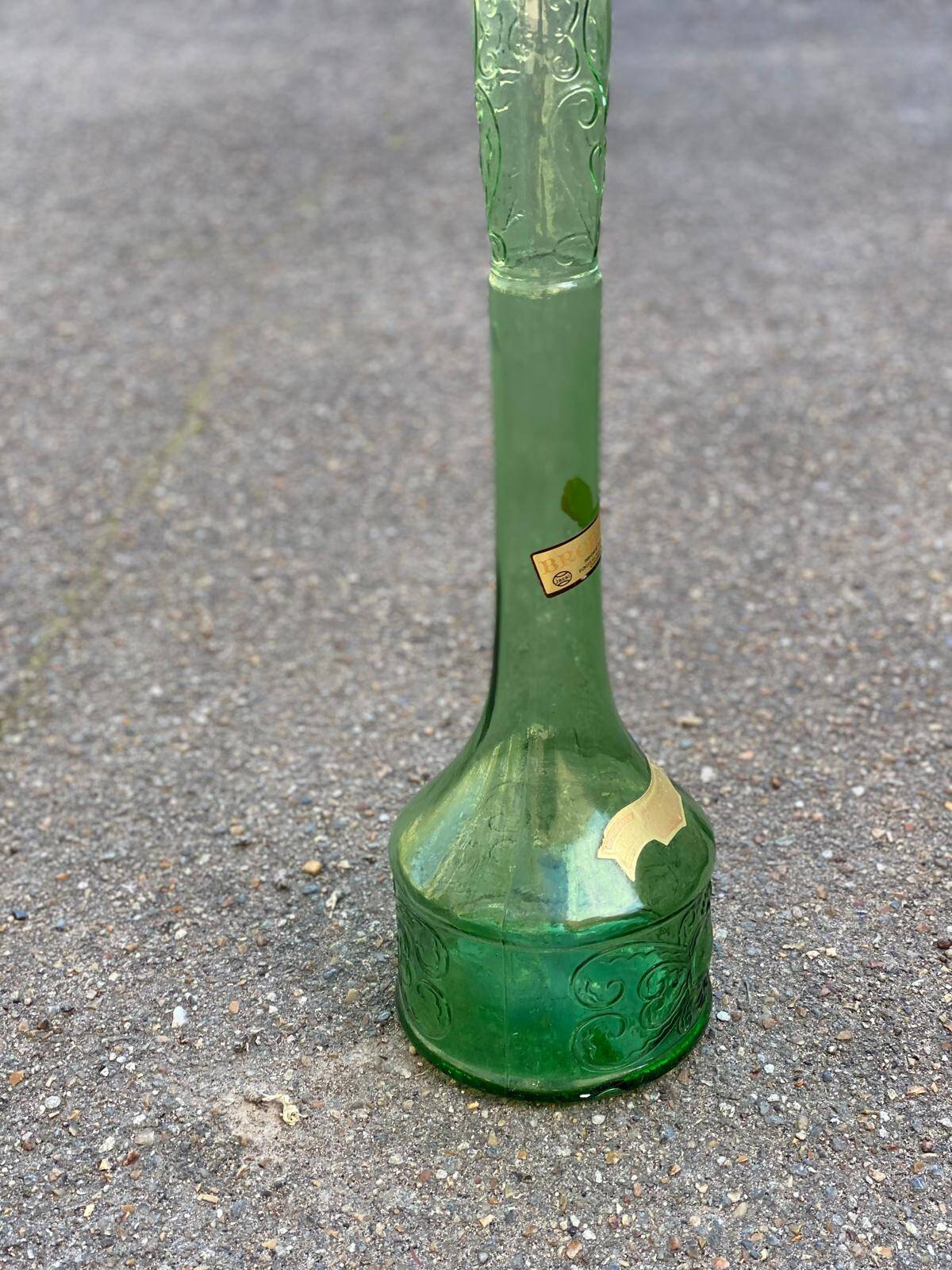 Italian Art Deco Elephant Floor Lamp in Green Glass 142cm