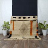 Handmade Moroccan wool rug, size 140 x 260 cm