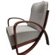 Hungarian Art Deco Lounge chair with curved, bentwood walnut armrests, 1930s