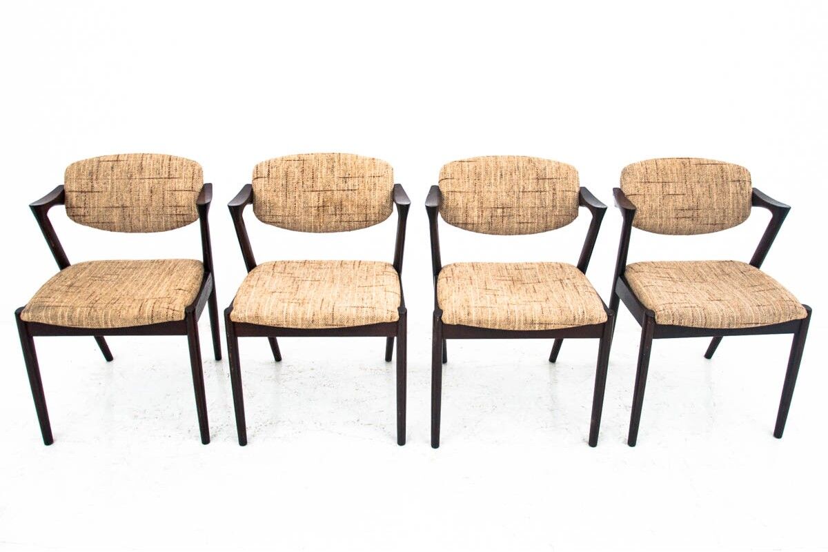 Set of 4 chairs model 42 by Kai Kristiansen, Danish design, 1960s