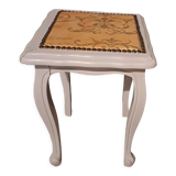 Wooden piano stool painted in linen grey 1950