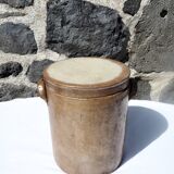 Trio de pots en grès avec couvercles