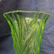 Antique Art Deco Bohemian uranium vase / geometric glass