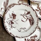 6 assiettes à dessert HB & Cie en terre de fer marron